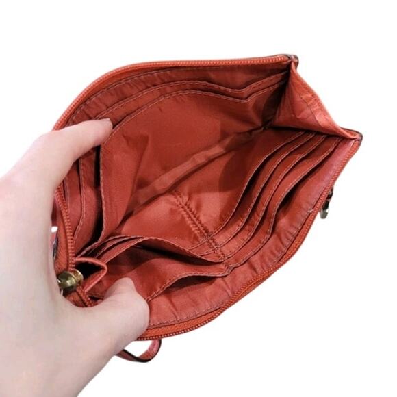 Coach Orange Leather Wristlet Wallet - Women's Designer Handbag with Strap - Picture 10 of 13